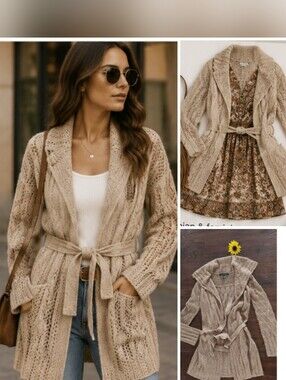 FRENCH CONNECTION MOHAR OPEN BELTED CARDIGAN ✨️